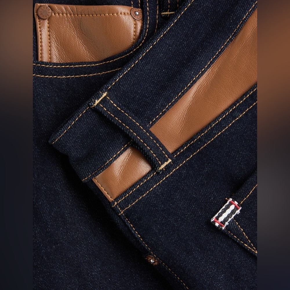Alice‎ + Olivia Jeans with Brown and Dark Blue Details - Picture 2 of 9